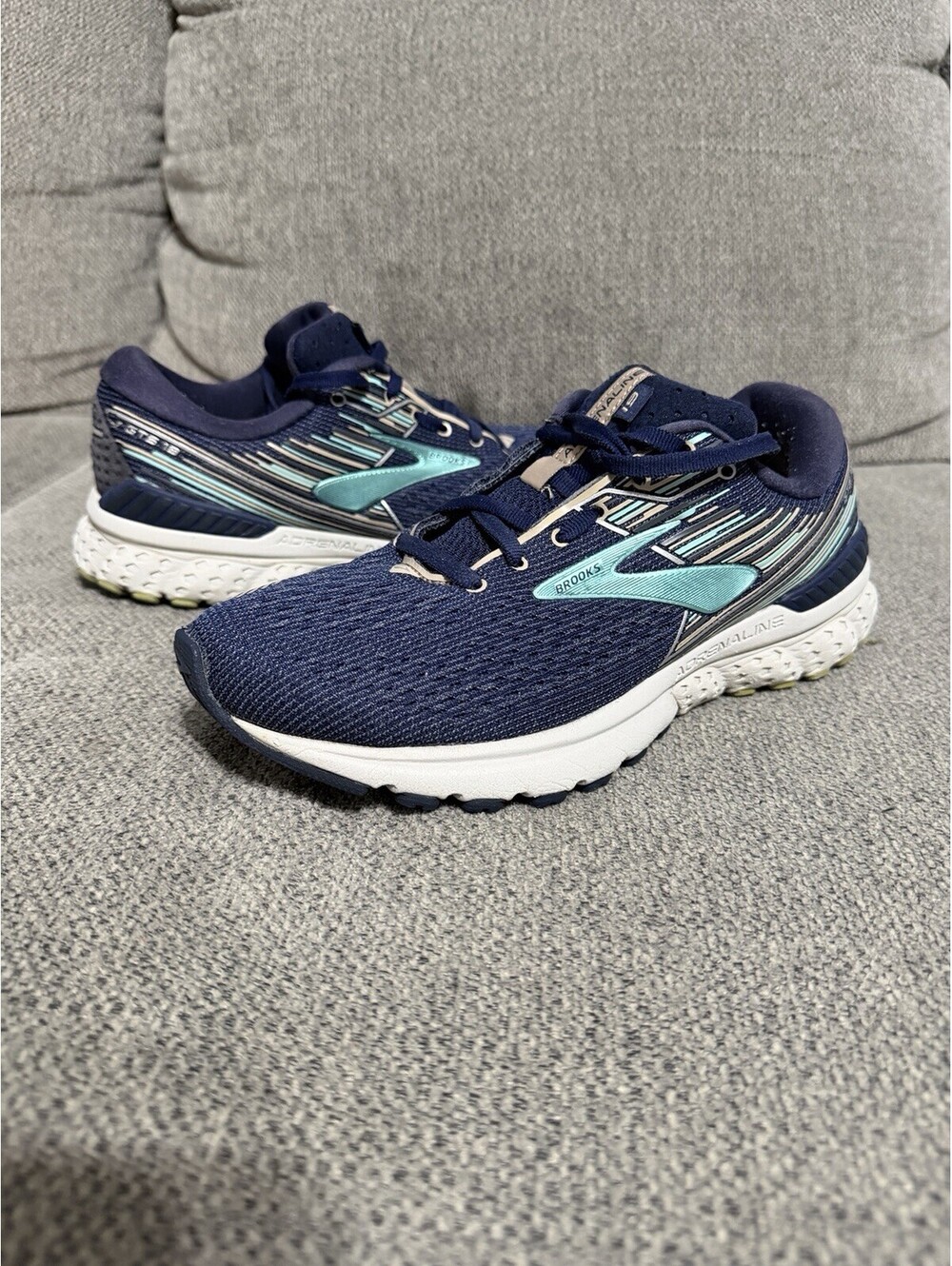 Brooks Womens Adrenaline GTS 19 1202841D450 Blue Running Shoes Size 8 (D) Wide